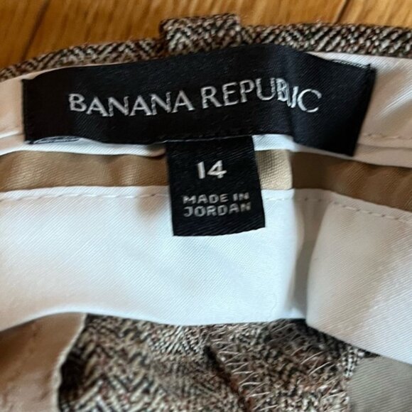 Banana Republic Patterned Pants New Size 14 Wide leg Brown tan - Picture 6 of 11